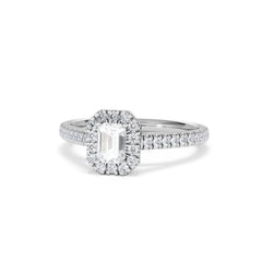 Annabelle Diamond Halo Engagement Ring 18K White Gold 1ct G/VS2