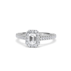 Annabelle Lab Diamond Halo Engagement Ring in Platinum 1ct F/VS1