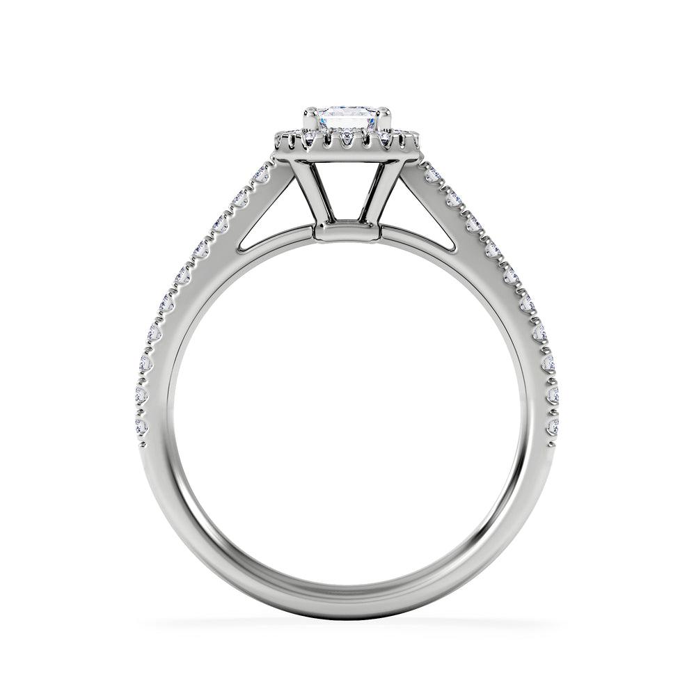 Annabelle Diamond Halo Engagement Ring 18K White Gold 1ct G/VS2