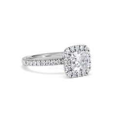 Beatrice GIA Diamond Halo Engagement Ring in Platinum 1.65ct G/VS