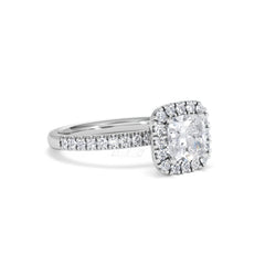 Beatrice GIA Diamond Halo Engagement Ring in Platinum 1.65ct G/VS