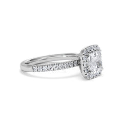 Beatrice Lab Diamond Halo Engagement Ring in Platinum 1.65ct F/VS1