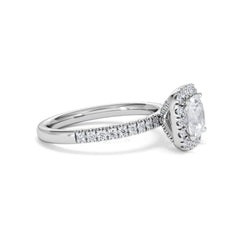 Beatrice GIA Diamond Halo Engagement Ring in Platinum 1.65ct G/VS