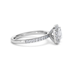 Beatrice GIA Diamond Halo Engagement Ring in Platinum 1.65ct G/VS