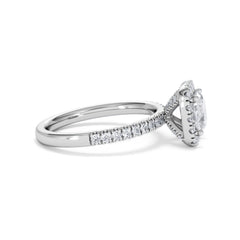 Beatrice GIA Diamond Halo Engagement Ring in Platinum 1.65ct G/VS