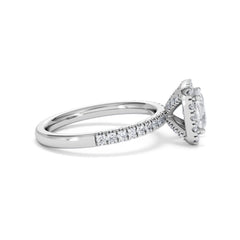 Beatrice GIA Diamond Halo Engagement Ring in Platinum 1.65ct G/VS