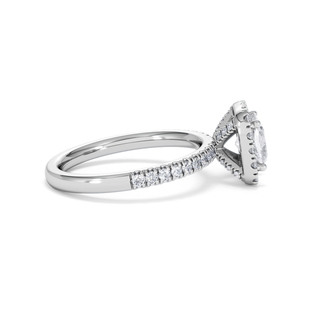 Beatrice GIA Diamond Halo Engagement Ring in Platinum 1.65ct G/VS