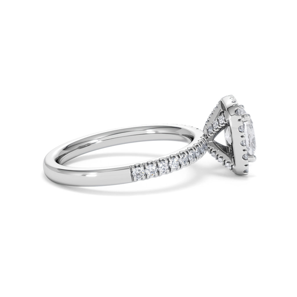 Beatrice Lab Diamond Halo Engagement Ring in Platinum 1.65ct F/VS1