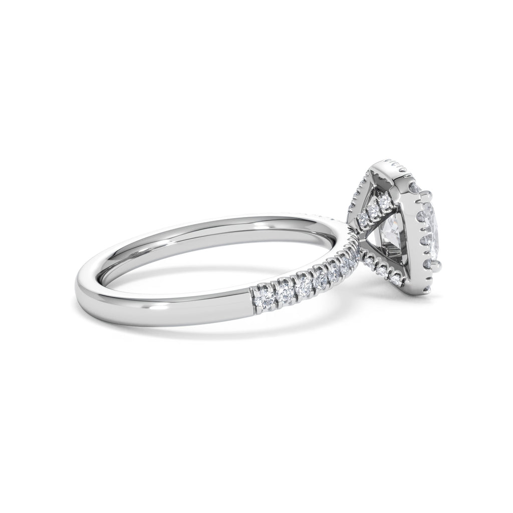 Beatrice GIA Diamond Halo Engagement Ring in Platinum 1.65ct G/VS