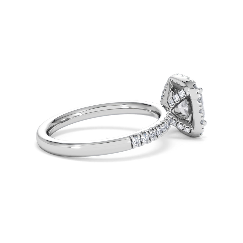 Beatrice GIA Diamond Halo Engagement Ring in Platinum 1.65ct G/VS