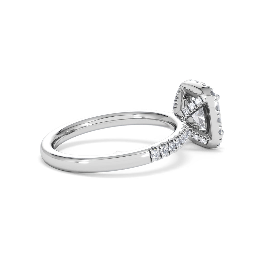 Beatrice GIA Diamond Halo Engagement Ring in Platinum 1.65ct G/VS