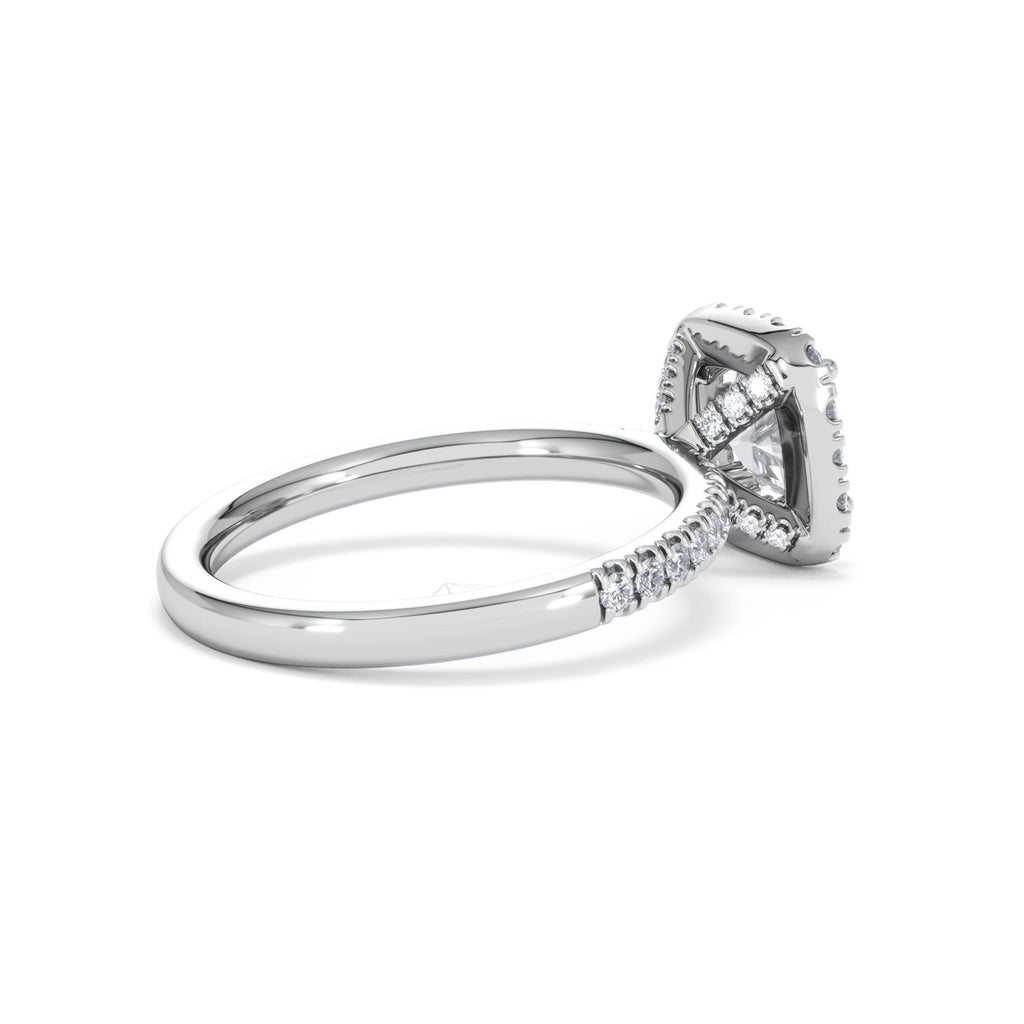 Beatrice GIA Diamond Halo Engagement Ring in Platinum 1.65ct G/VS