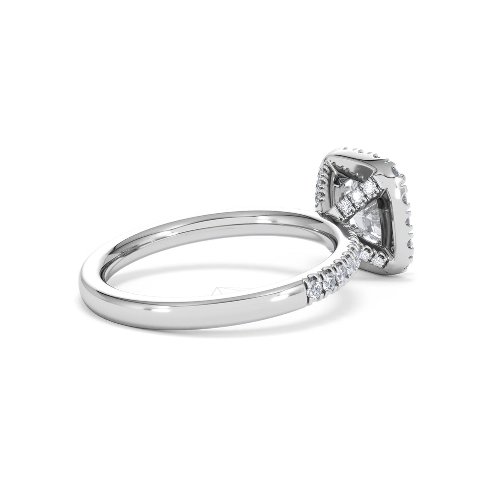 Beatrice GIA Diamond Halo Engagement Ring in Platinum 1.65ct G/VS