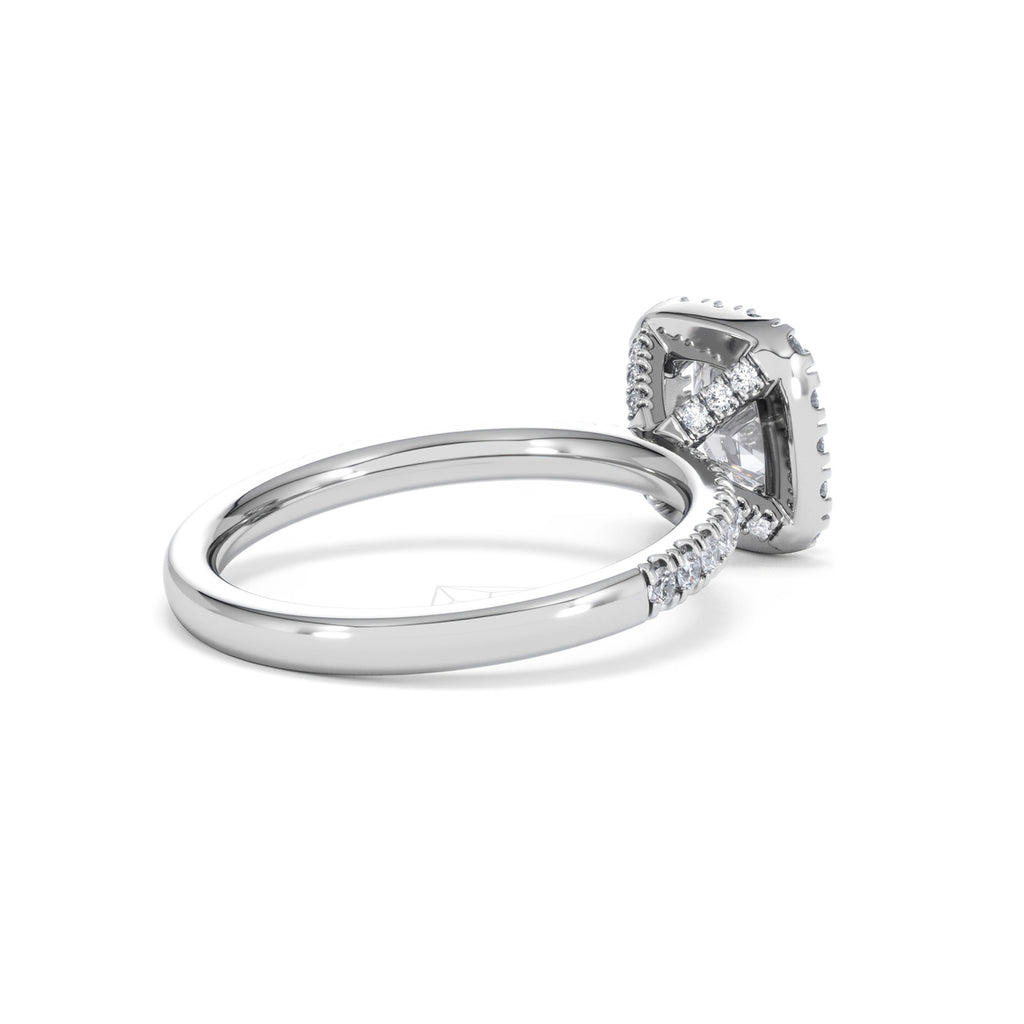Beatrice Lab Diamond Halo Engagement Ring in Platinum 1.65ct F/VS1