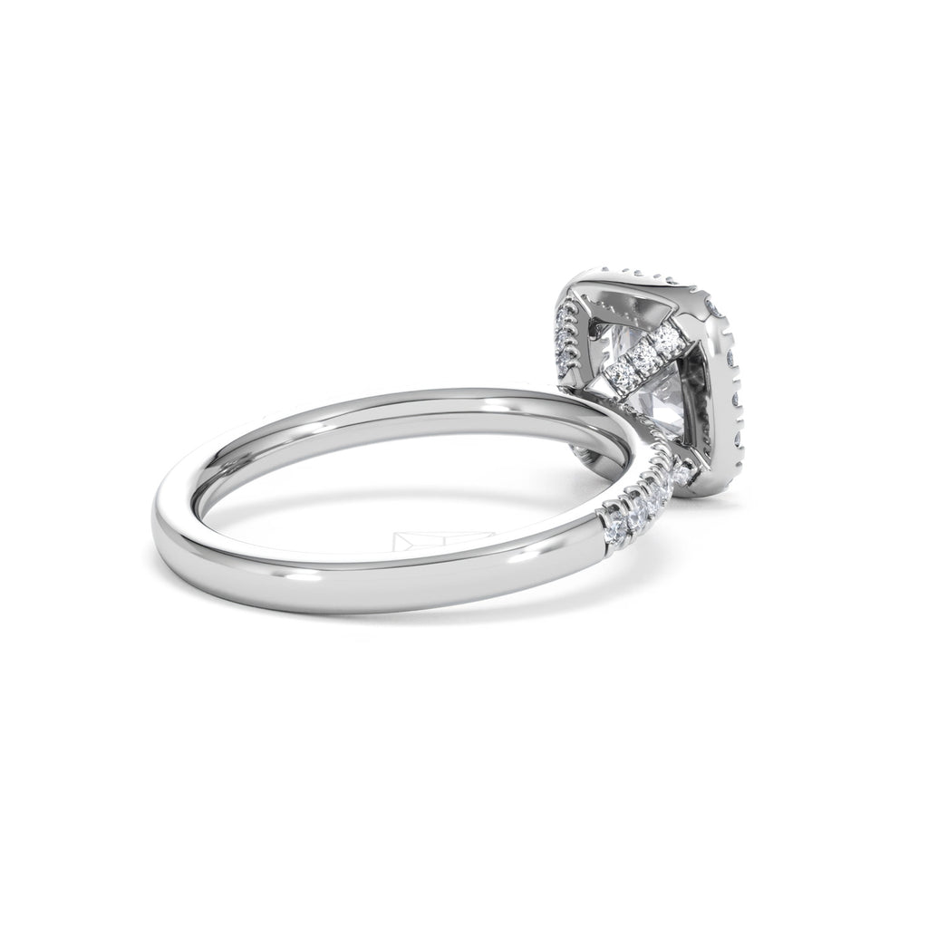 Beatrice GIA Diamond Halo Engagement Ring in Platinum 1.65ct G/VS
