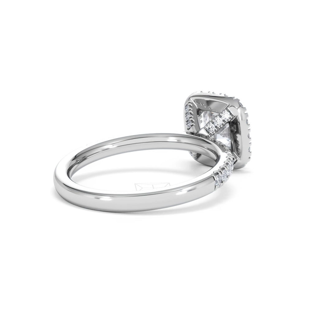 Beatrice GIA Diamond Halo Engagement Ring in Platinum 1.65ct G/VS