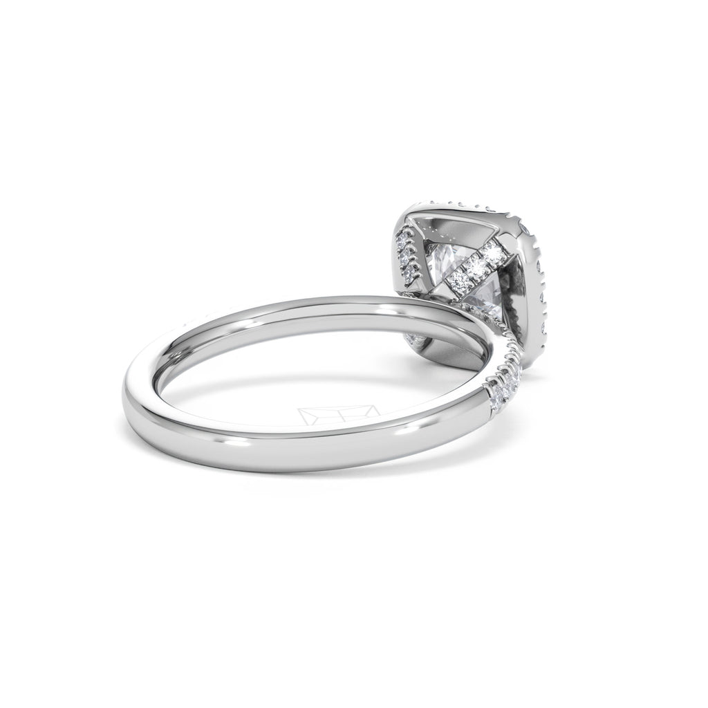 Beatrice GIA Diamond Halo Engagement Ring in Platinum 1.65ct G/VS