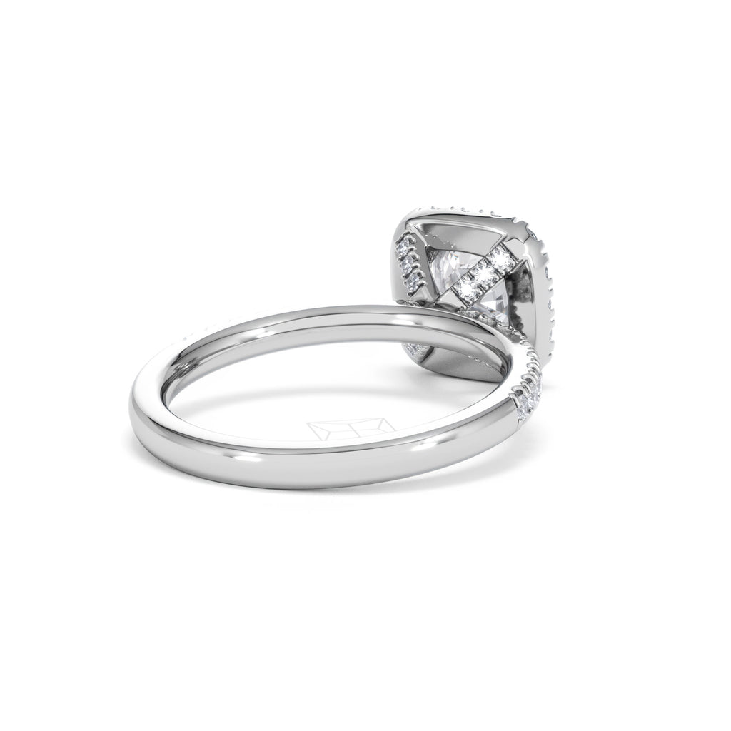 Beatrice GIA Diamond Halo Engagement Ring in Platinum 1.65ct G/VS