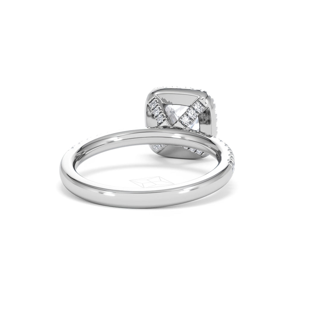 Beatrice GIA Diamond Halo Engagement Ring in Platinum 1.65ct G/VS