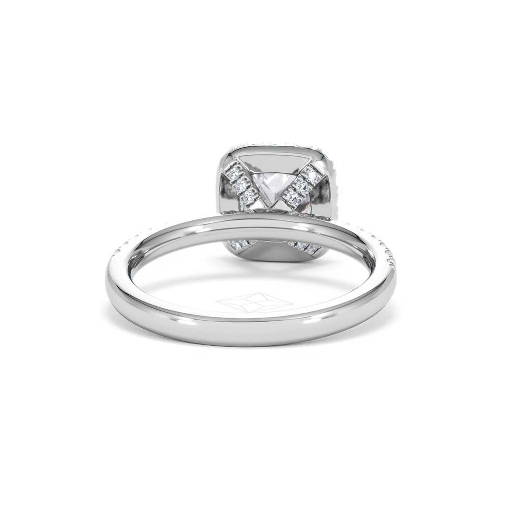 Beatrice GIA Diamond Halo Engagement Ring in Platinum 1.65ct G/VS