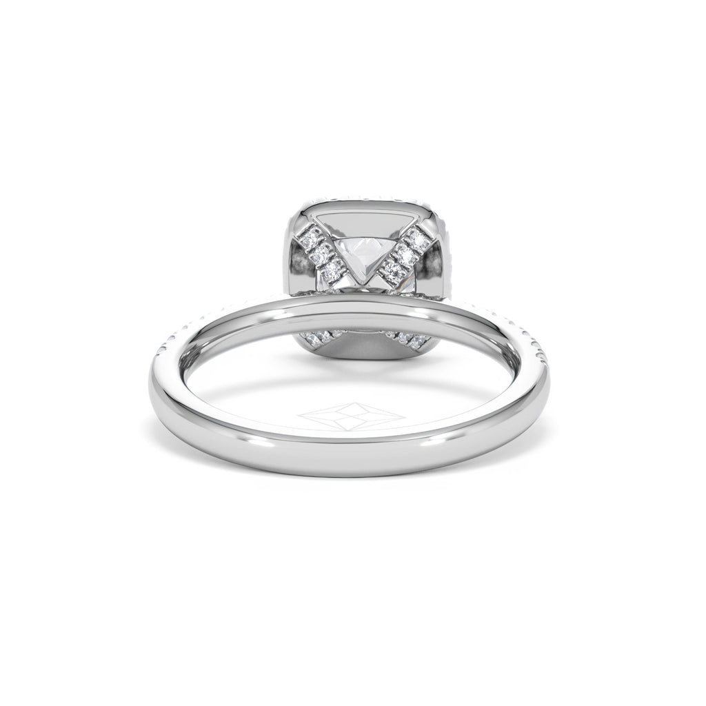 Beatrice GIA Diamond Halo Engagement Ring in Platinum 1.65ct G/VS