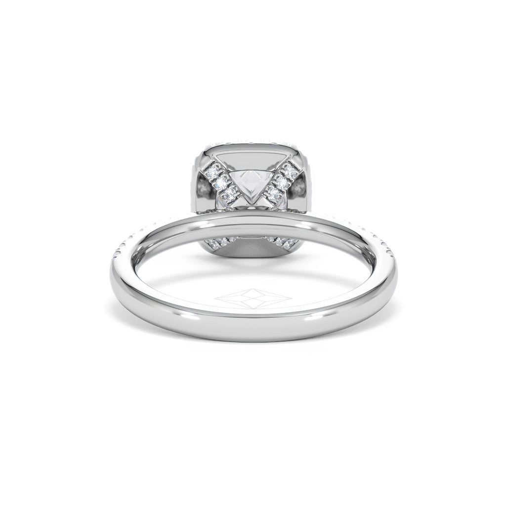 Beatrice GIA Diamond Halo Engagement Ring in Platinum 1.65ct G/VS