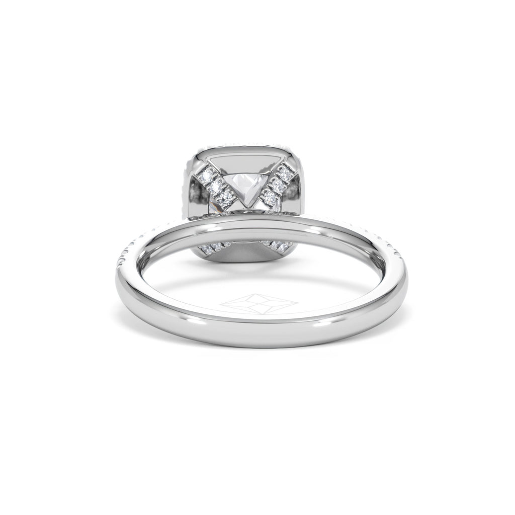 Beatrice GIA Diamond Halo Engagement Ring in Platinum 1.65ct G/VS