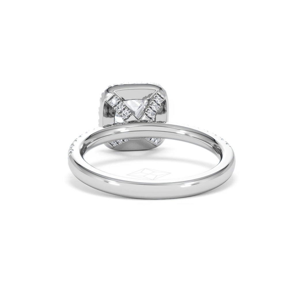 Beatrice GIA Diamond Halo Engagement Ring in Platinum 1.65ct G/VS