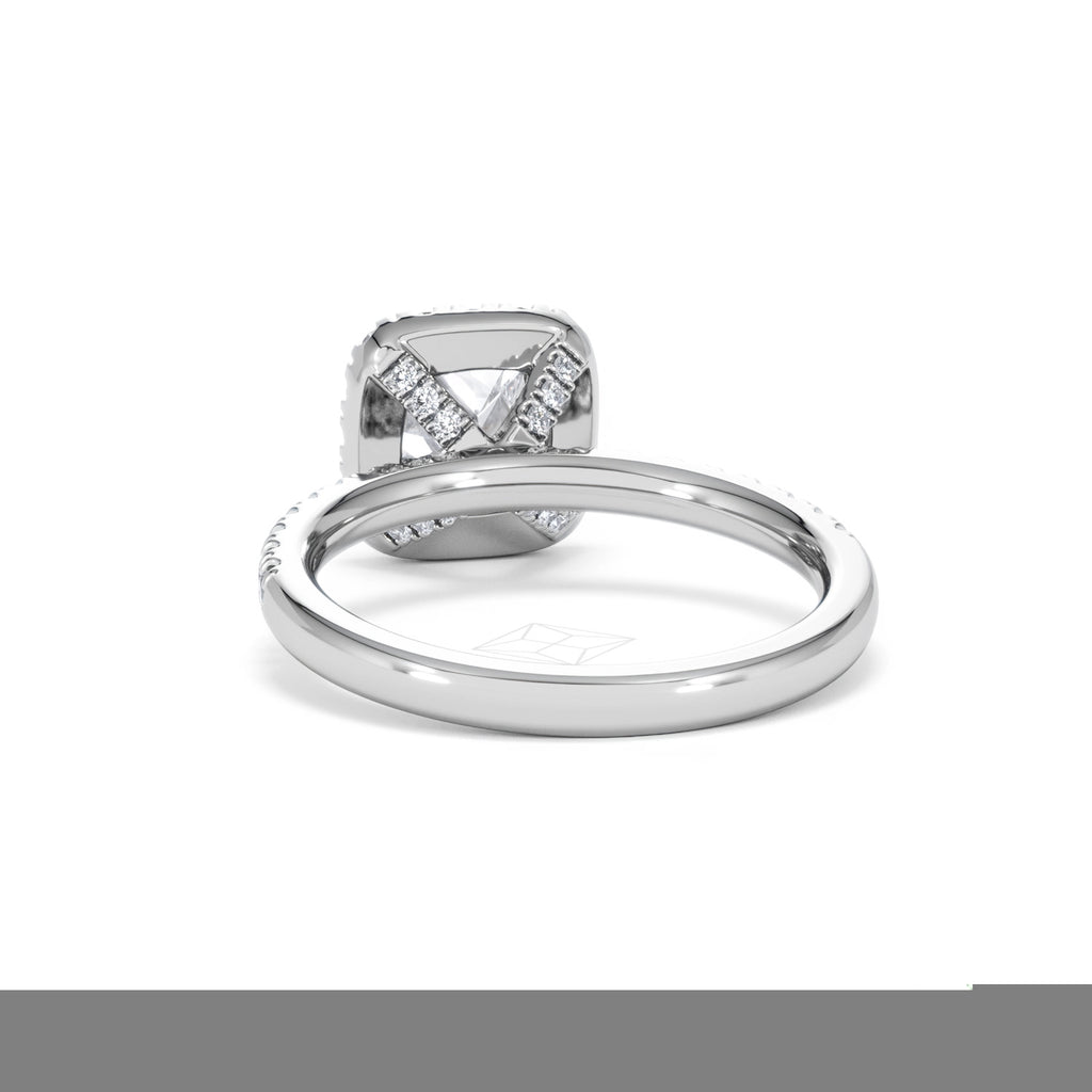 Beatrice Lab Diamond Halo Engagement Ring in Platinum 1.65ct F/VS1