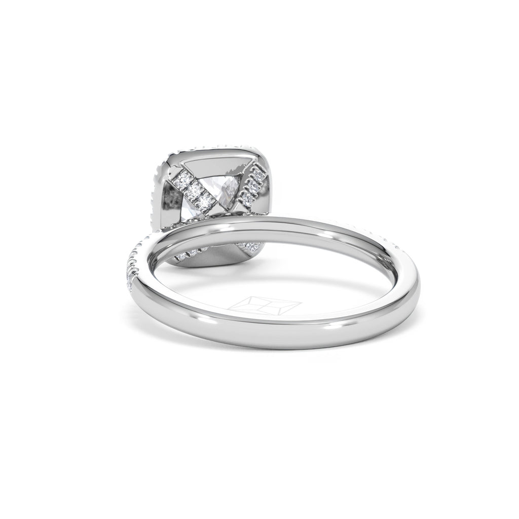 Beatrice GIA Diamond Halo Engagement Ring in Platinum 1.65ct G/VS