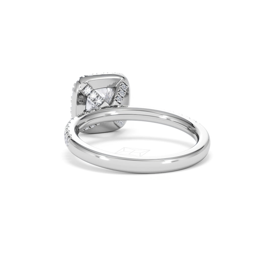 Beatrice GIA Diamond Halo Engagement Ring in Platinum 1.65ct G/VS