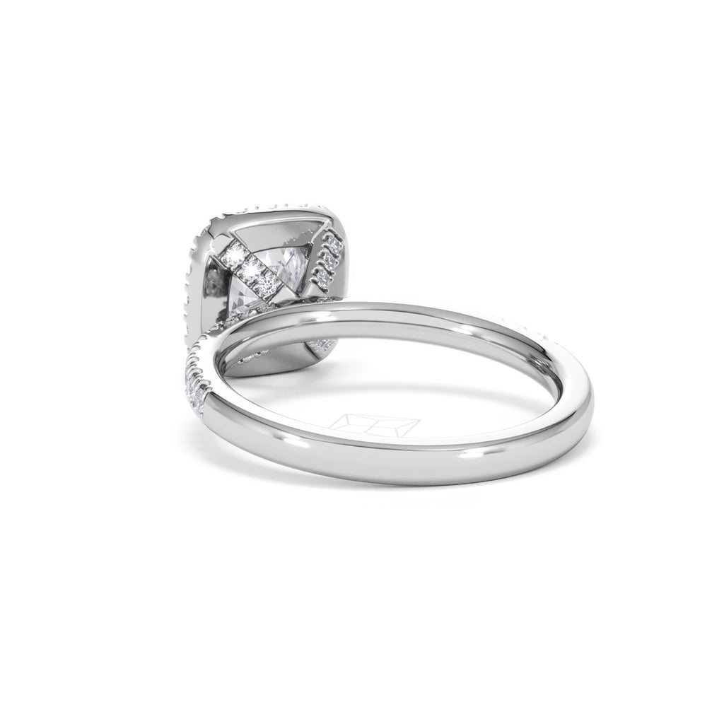 Beatrice GIA Diamond Halo Engagement Ring in Platinum 1.65ct G/VS
