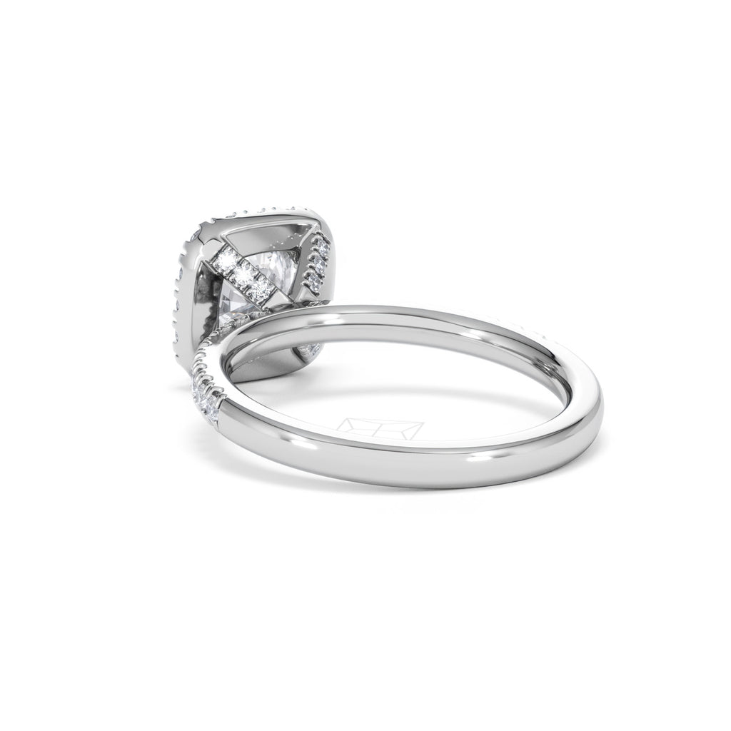 Beatrice GIA Diamond Halo Engagement Ring in Platinum 1.65ct G/VS