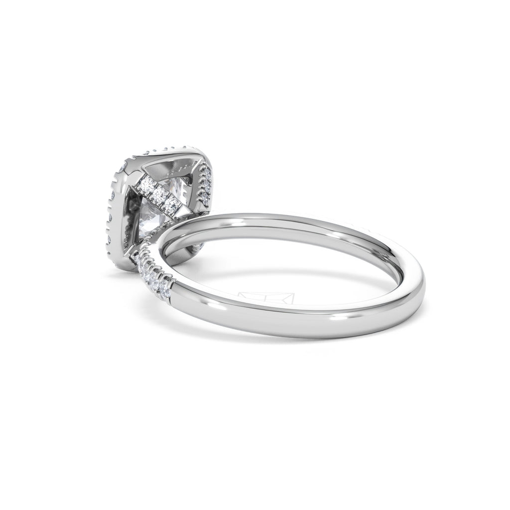Beatrice GIA Diamond Halo Engagement Ring in Platinum 1.65ct G/VS