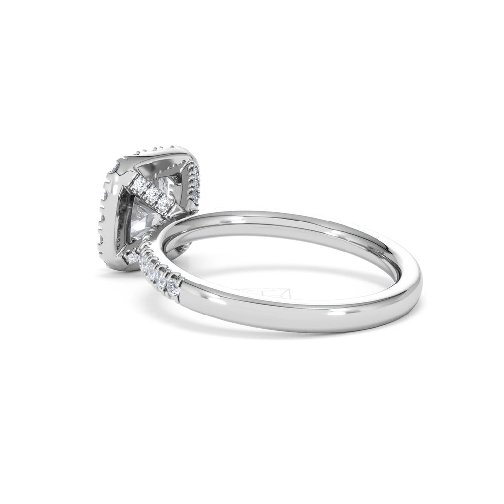 Beatrice GIA Diamond Halo Engagement Ring in Platinum 1.65ct G/VS