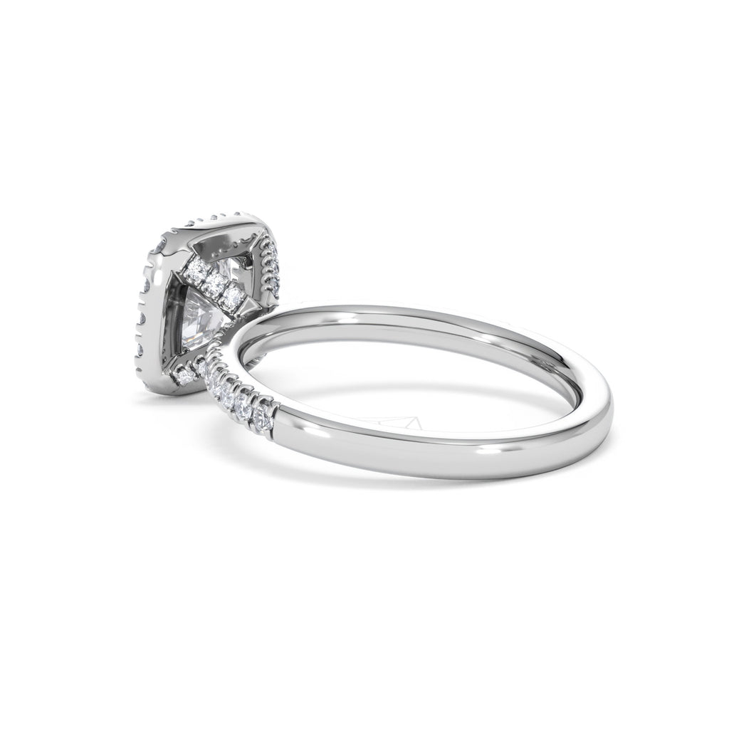Beatrice GIA Diamond Halo Engagement Ring in Platinum 1.65ct G/VS