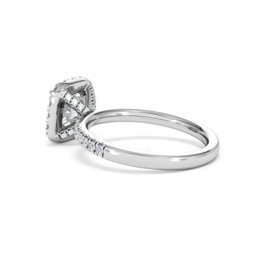 Beatrice Lab Diamond Halo Engagement Ring in Platinum 1.65ct F/VS1