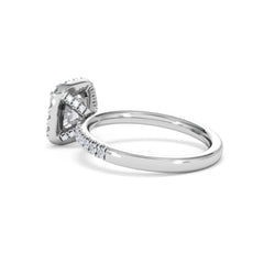Beatrice GIA Diamond Halo Engagement Ring in Platinum 1.65ct G/VS