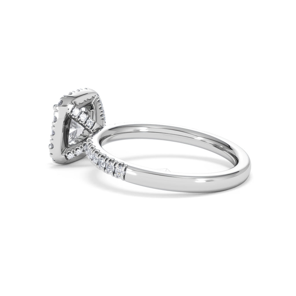 Beatrice Lab Diamond Halo Engagement Ring in Platinum 1.65ct F/VS1