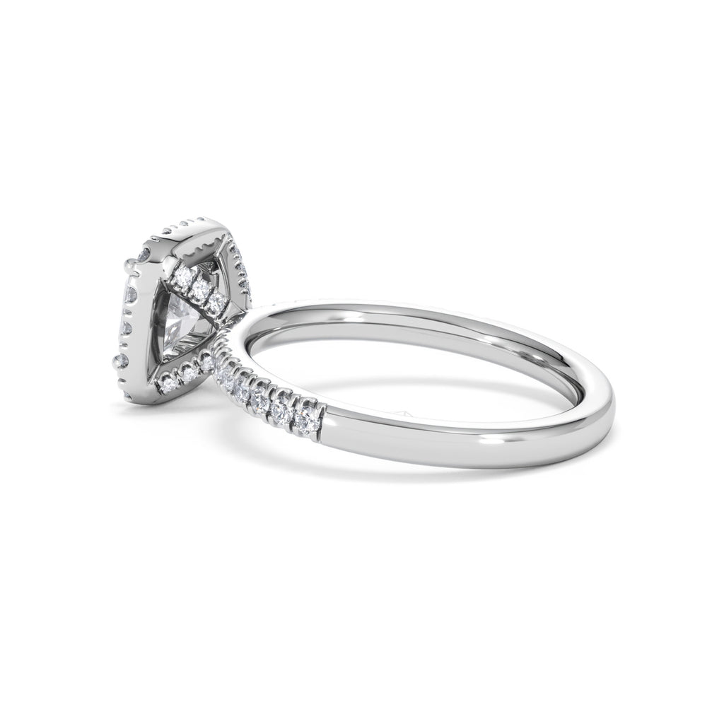 Beatrice Lab Diamond Halo Engagement Ring in Platinum 1.65ct F/VS1