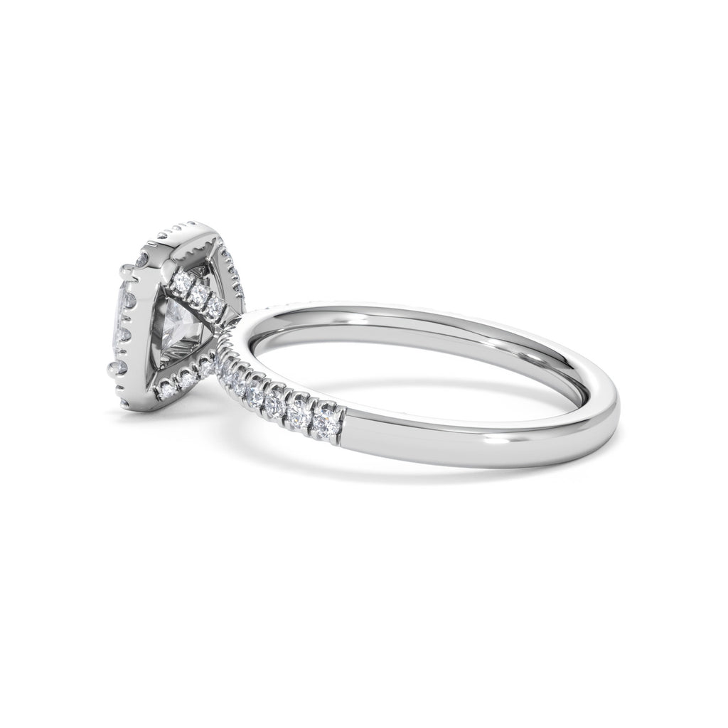 Beatrice GIA Diamond Halo Engagement Ring in Platinum 1.65ct G/VS