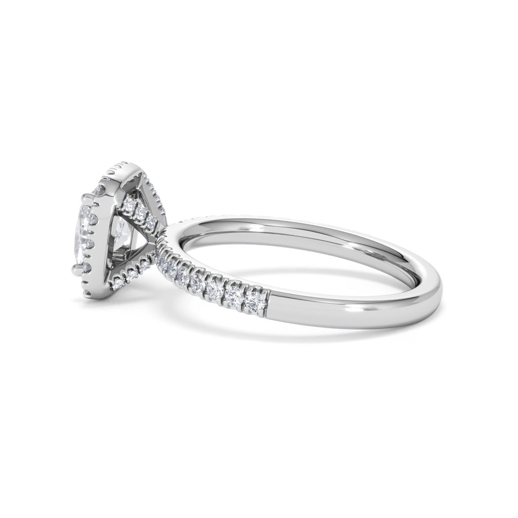 Beatrice GIA Diamond Halo Engagement Ring in Platinum 1.65ct G/VS