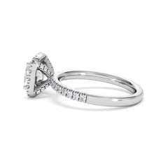 Beatrice GIA Diamond Halo Engagement Ring in Platinum 1.65ct G/VS