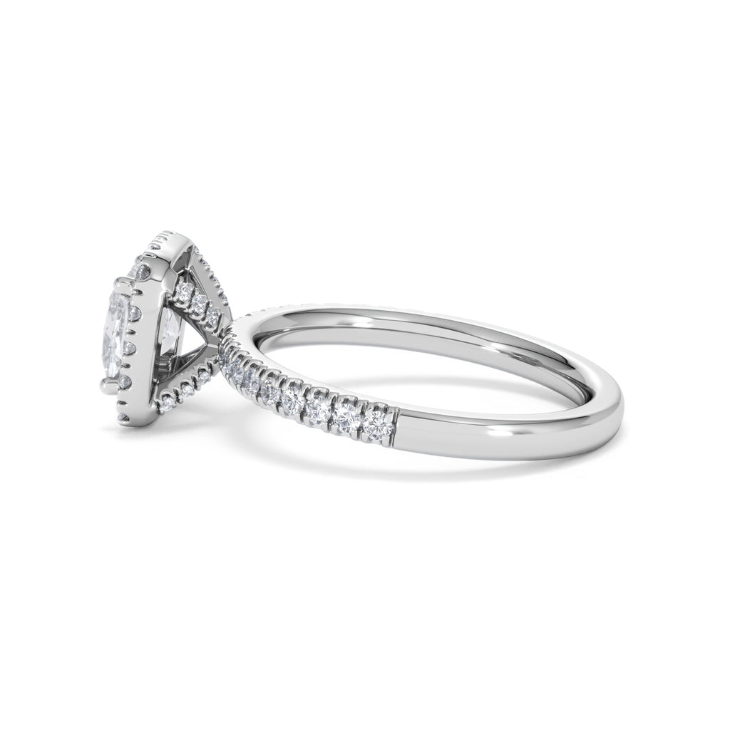 Beatrice GIA Diamond Halo Engagement Ring in Platinum 1.65ct G/VS
