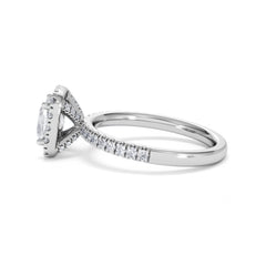 Beatrice GIA Diamond Halo Engagement Ring in Platinum 1.65ct G/VS