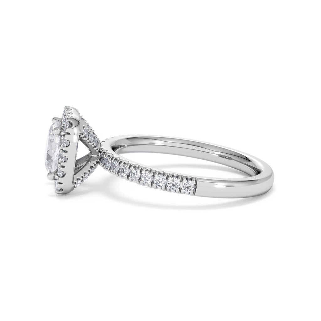 Beatrice Lab Diamond Halo Engagement Ring in Platinum 1.65ct F/VS1