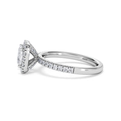 Beatrice Lab Diamond Halo Engagement Ring in Platinum 1.65ct F/VS1