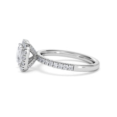 Beatrice GIA Diamond Halo Engagement Ring in Platinum 1.65ct G/VS