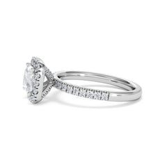 Beatrice GIA Diamond Halo Engagement Ring in Platinum 1.65ct G/VS