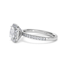 Beatrice GIA Diamond Halo Engagement Ring in Platinum 1.65ct G/VS